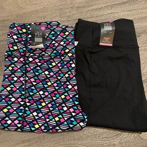 VSX Sport Mid rise crops bundle - Black + Multi Geometric Pair